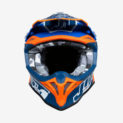 JUST1 J39 THRUSTER WHITE ORANGE BLUE MX HELMET