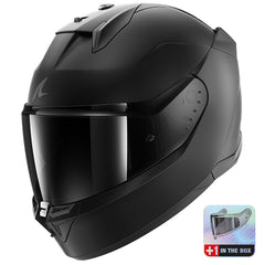 Shark D Skwal 3 Dark Shadow Full Face Helmet - Matt Black