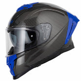 VCAN H162 X-ZERO CARBON LOOK BLACK BLUE HELMET