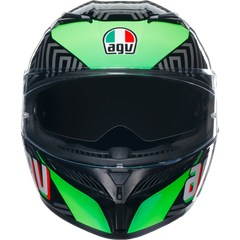 AGV K3 Kamaleon Full Face Helmet - Black / Green / Red