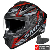 SMK TYPHOON RIVAL MA263 MATT BLACK RED