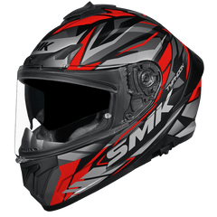 SMK Typhoon Rival MA263 Motorcycle Helmet - Matt Black / Red