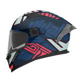 MT Braker SV Zebra Full Face Helmet - Matt Black / Blue