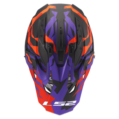LS2 MX708 MATT PURPLE ORANGE GROTESK