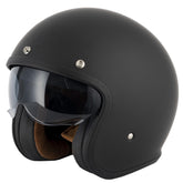 Vcan H589 Open Face Helmet - Matt Black