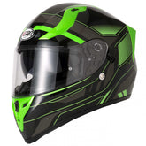 Vcan V128 Full Face Helmet - Helvet Green