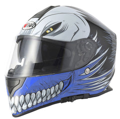 Vcan V127 Hollow Graphic Motorcycle Helmet - Blue