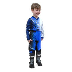 Wulf Cub Connect MX Race Trousers - Blue / White
