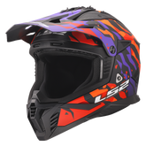 LS2 MX708 MATT PURPLE ORANGE GROTESK