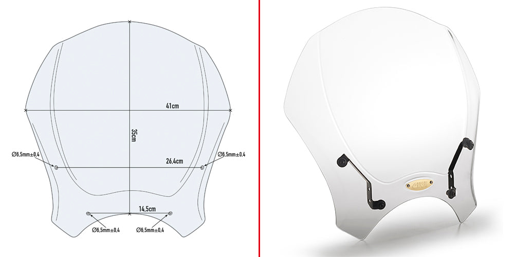 Givi Clear Universal Screen (Fitting Kit Needed) - 140A