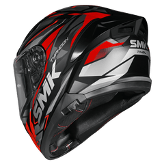 SMK Typhoon Rival MA263 Motorcycle Helmet - Matt Black / Red