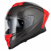 VCAN H162 X-ZERO CARBON LOOK BLACK RED HELMET