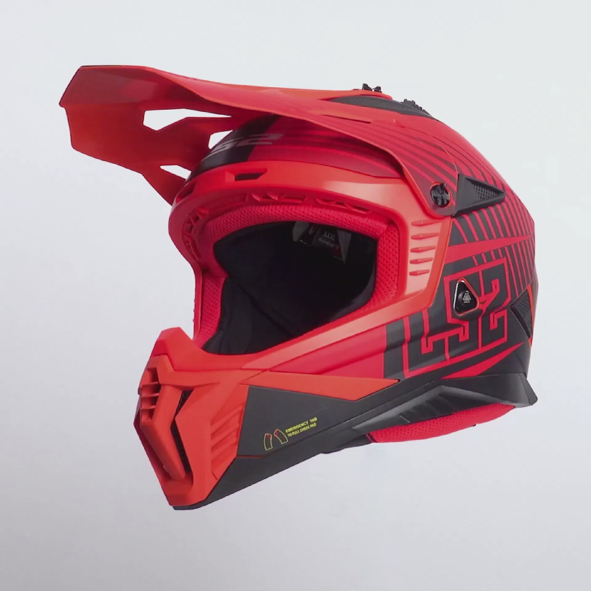 LS2 MX708 Fast II Helmet - Duck Matt Orange / Red