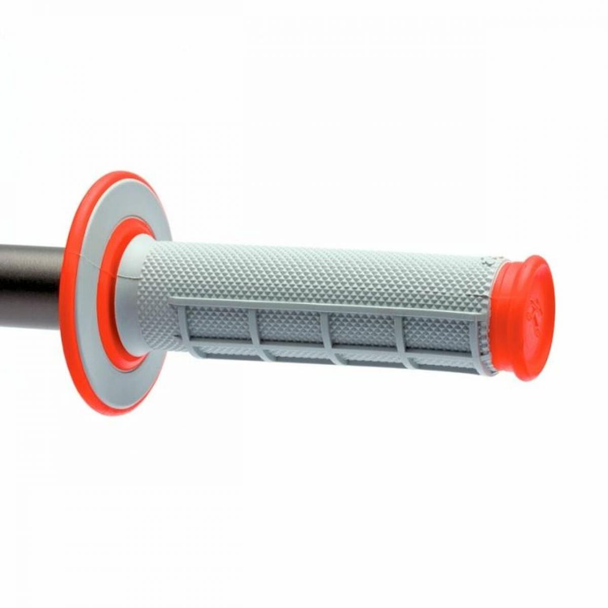 Renthal Dual Layer Half Waffle Handlebar Grips - Grey / Red