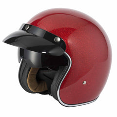 Vcan V537 Red Flake Open Face Motorcycle Helmet