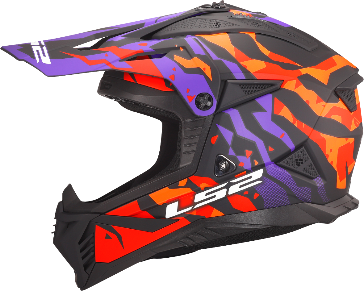 LS2 MX708 MATT PURPLE ORANGE GROTESK