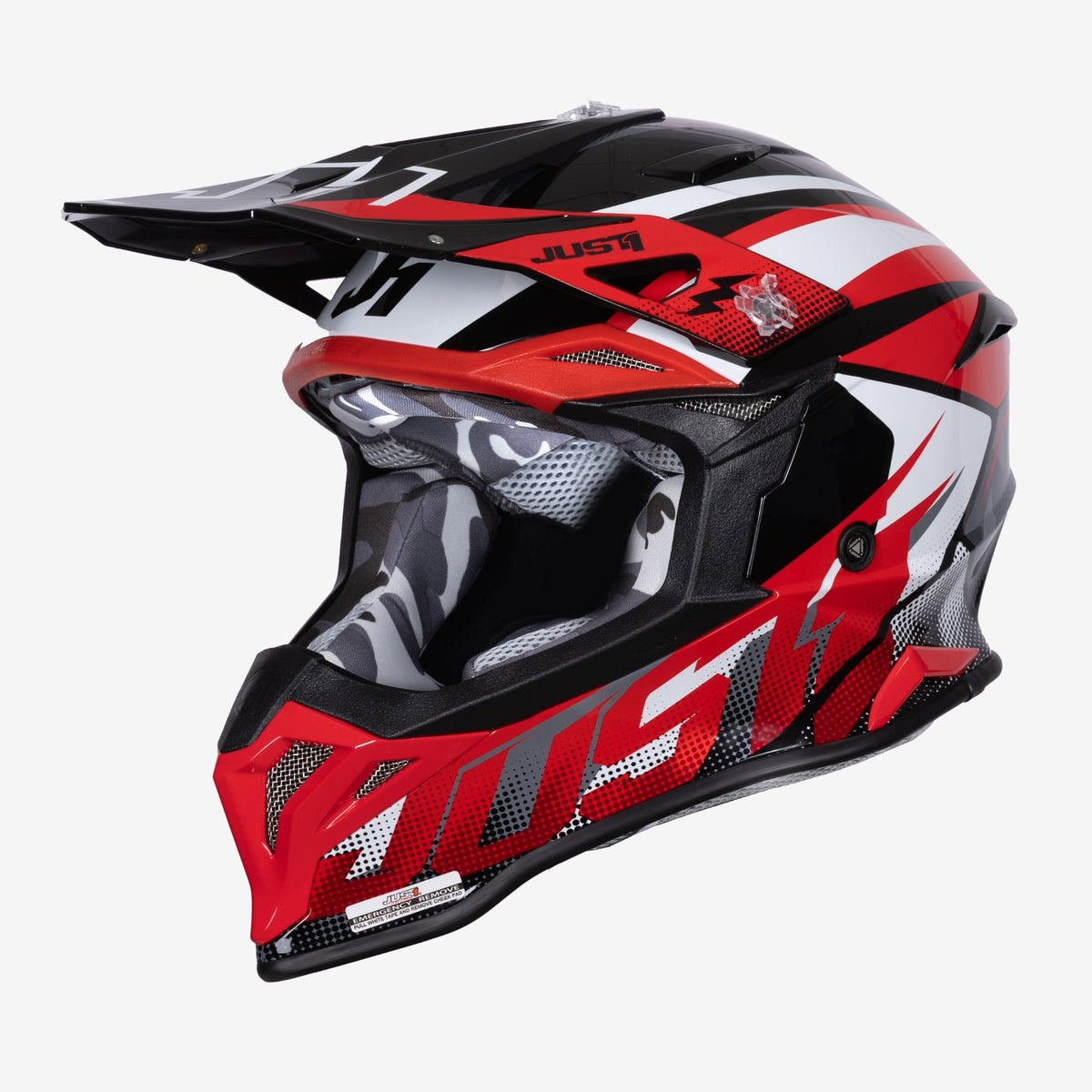 JUST1 J39 THRUSTER RED BLACK WHITE MX HELMET