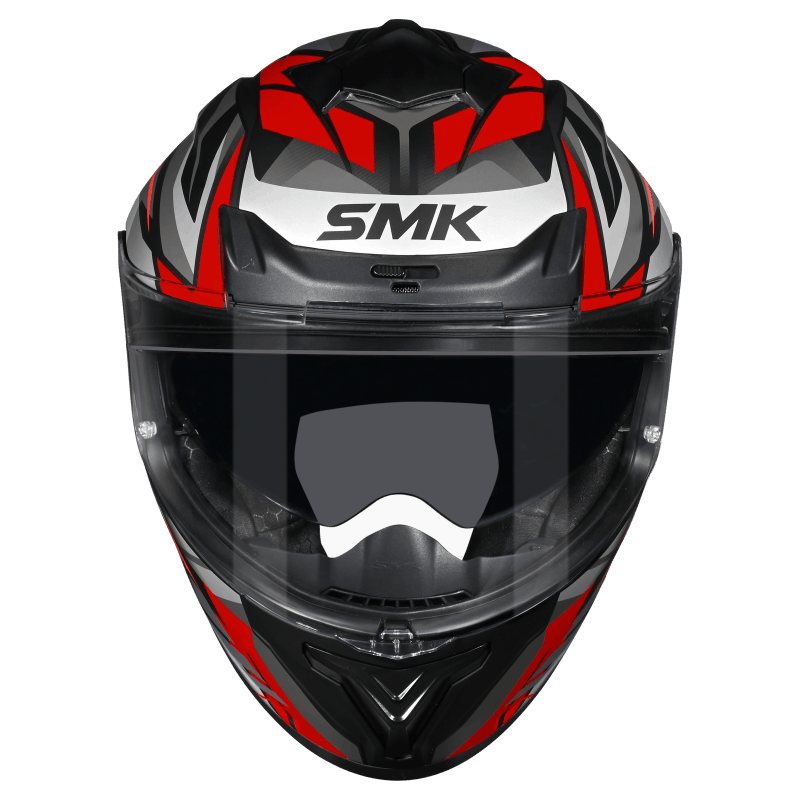 SMK Typhoon Rival MA263 Motorcycle Helmet - Matt Black / Red