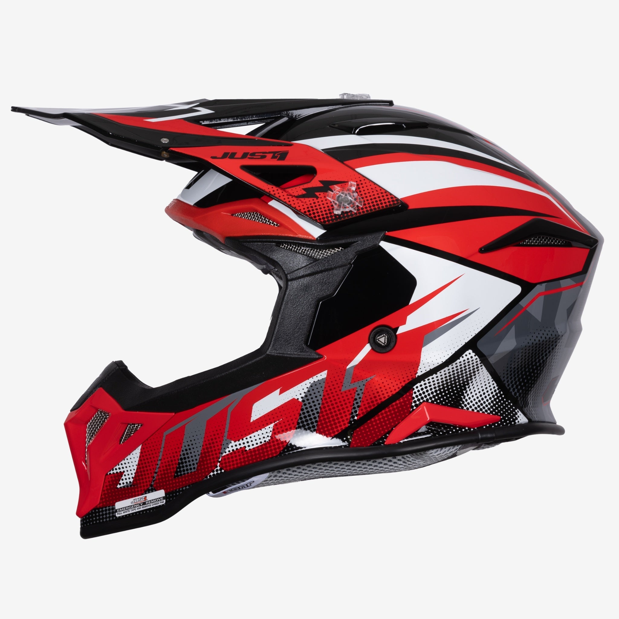 JUST1 J39 THRUSTER RED BLACK WHITE MX HELMET