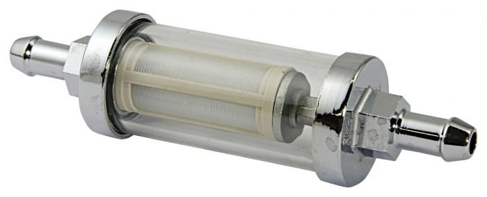 Glass/Chrome 8mm Fuel Filter