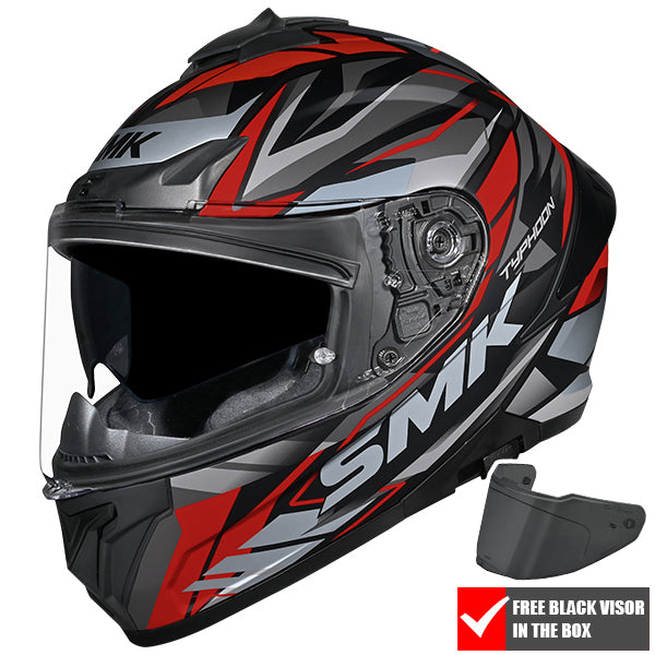 SMK TYPHOON RIVAL MA263 MATT BLACK RED