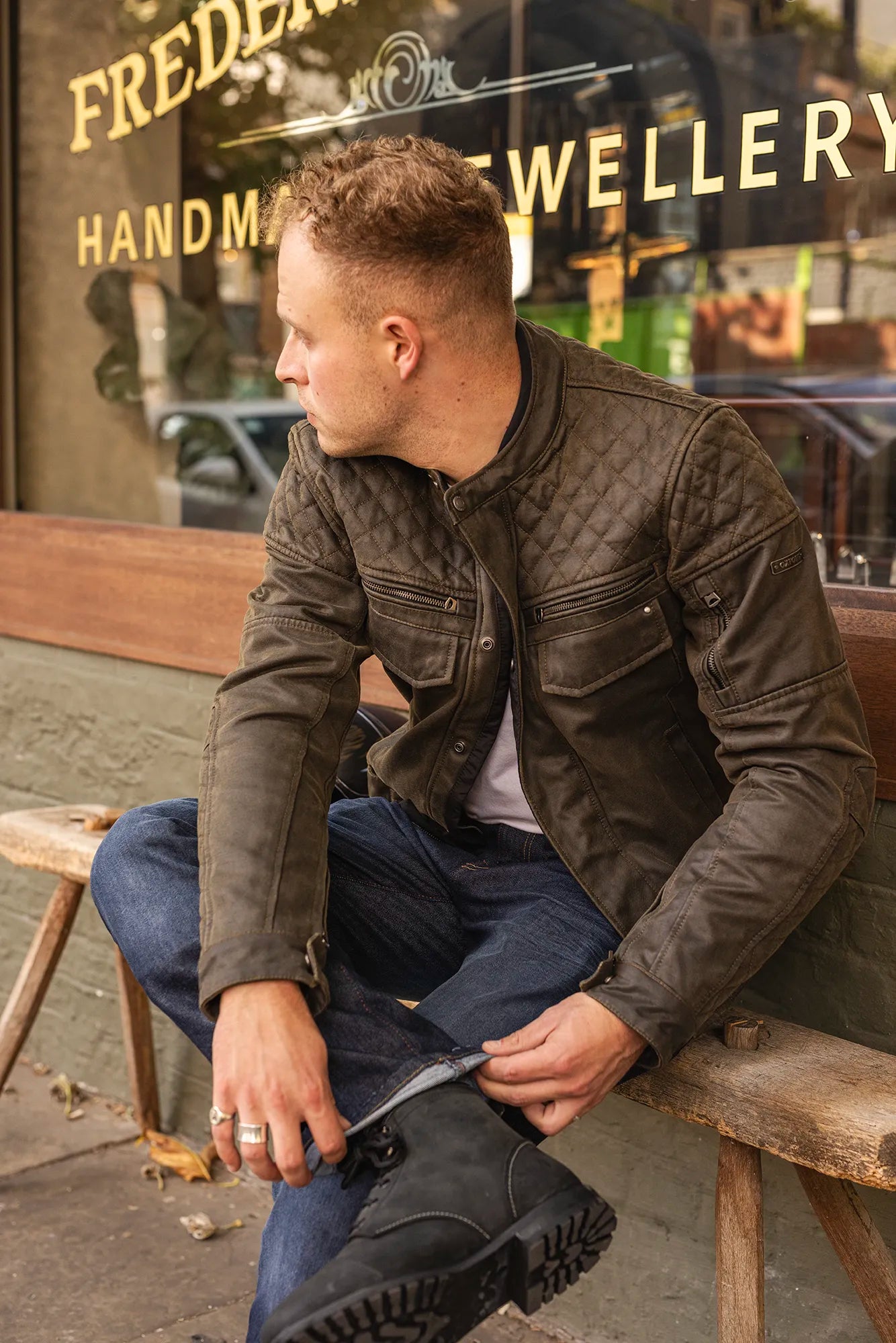 OXFORD HARDY KHAKI WAX COTTON MENS AA JACKET