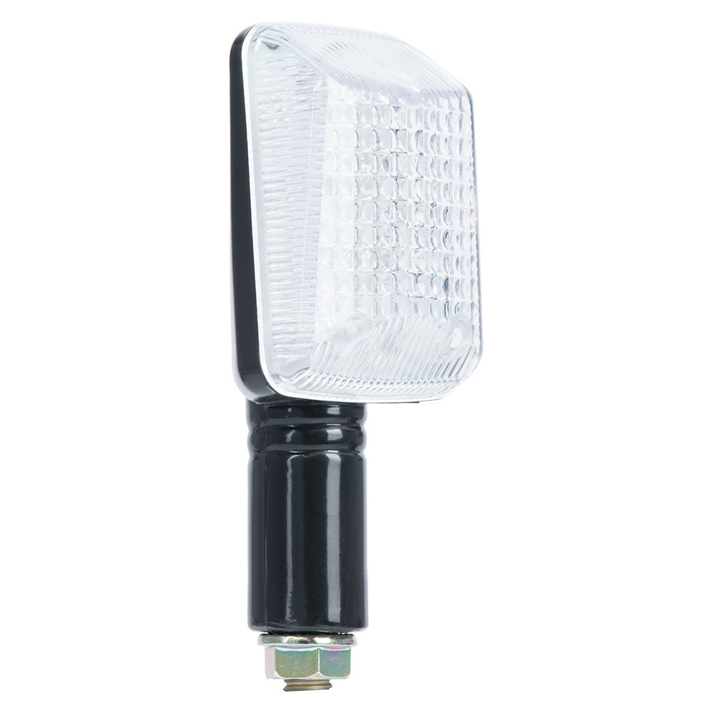 Oxford Rectangle Indicator Blk Short Stem Clear Lens