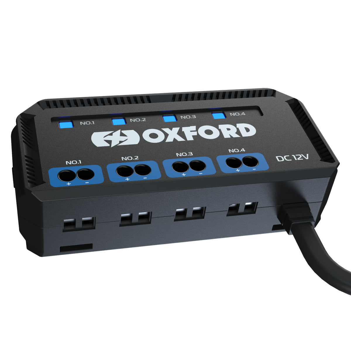 Oxford Junction Box -12V with fused power outlets - Black