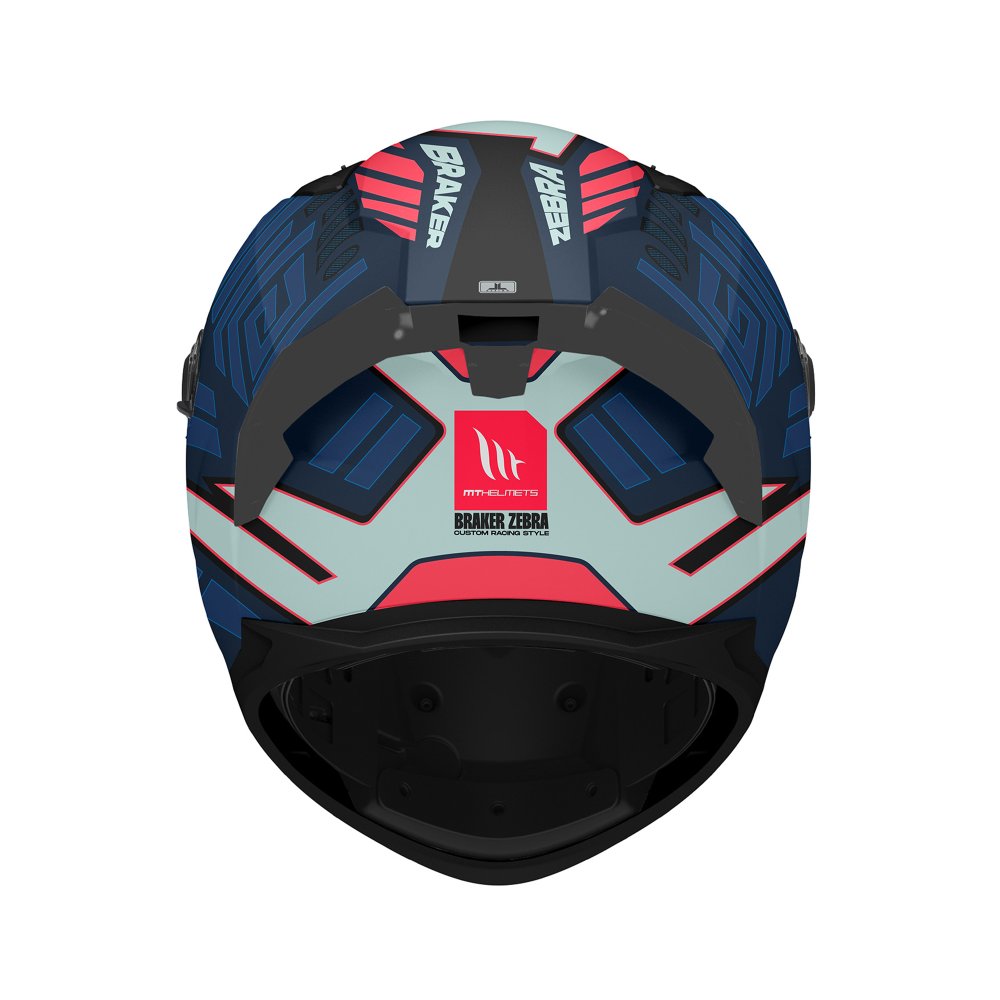 MT Braker SV Zebra Full Face Helmet - Matt Black / Blue
