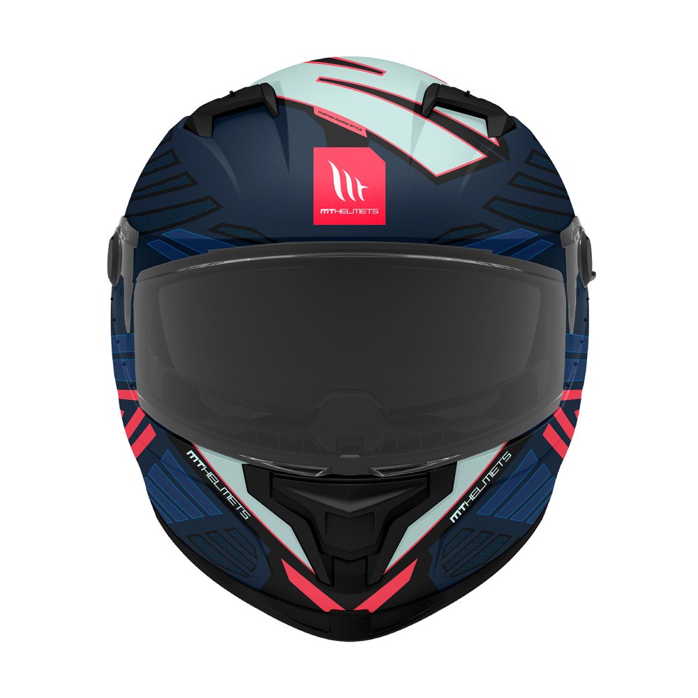 MT Braker SV Zebra Full Face Helmet - Matt Black / Blue