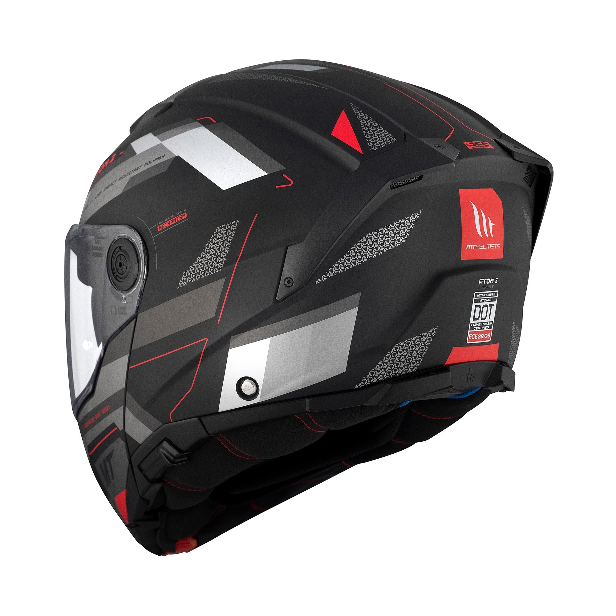 MT Atom 2 Flip Front Helmet - Matt Black / Grey