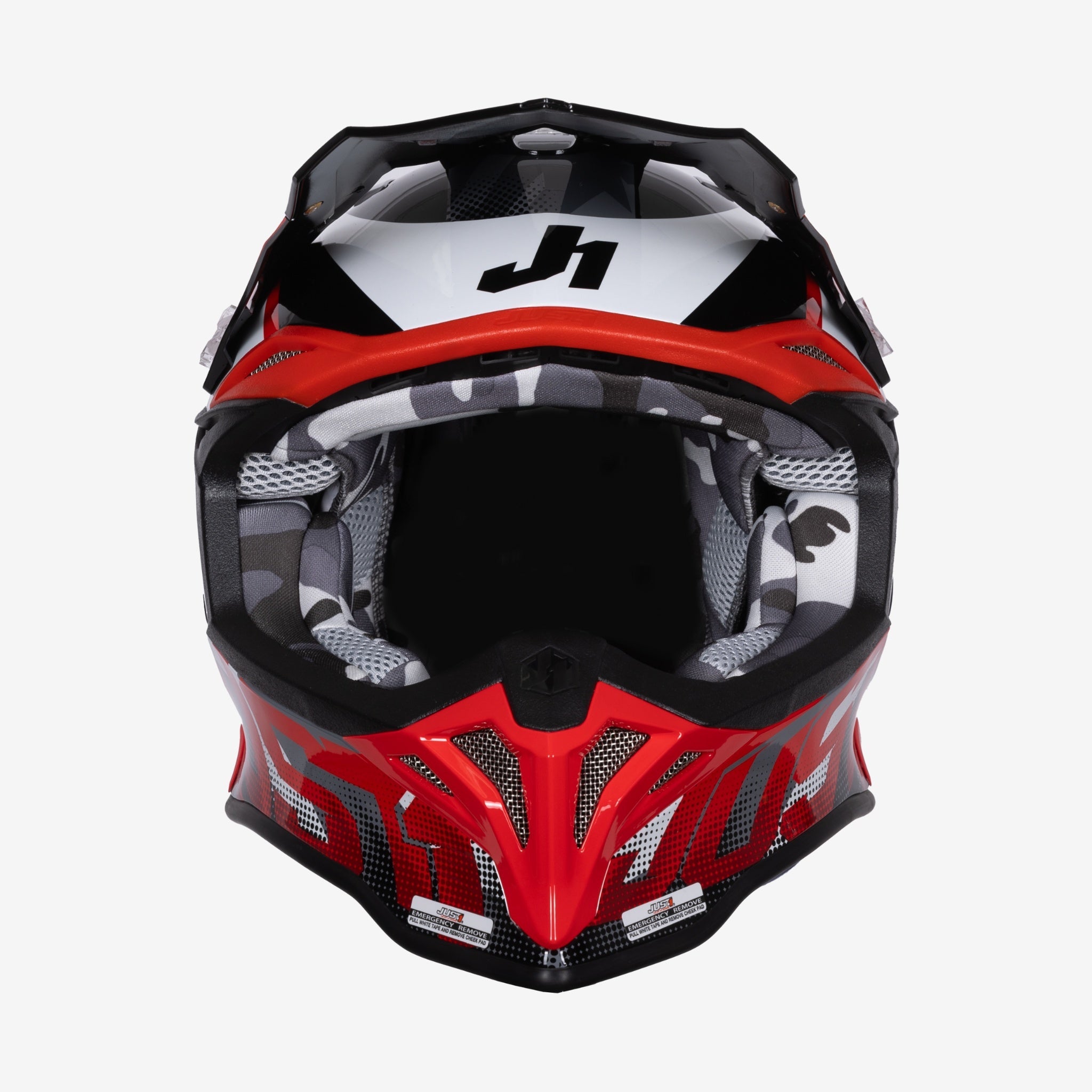 JUST1 J39 THRUSTER RED BLACK WHITE MX HELMET