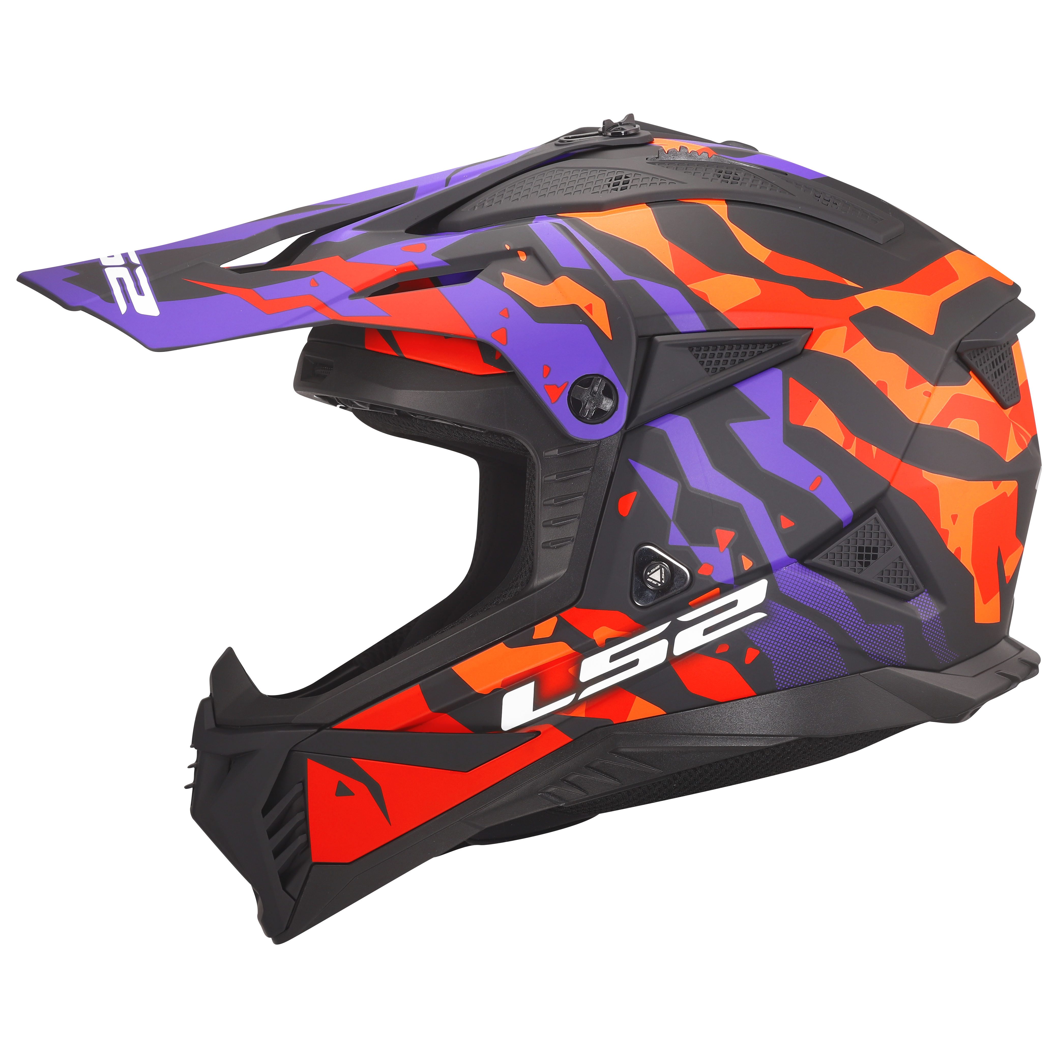 LS2 MX708 MATT PURPLE ORANGE GROTESK