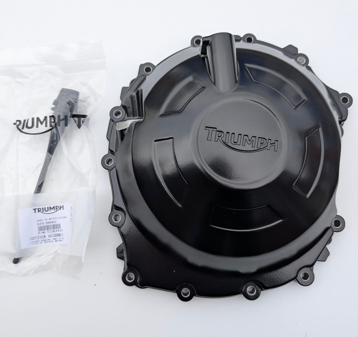 T1261413 - GENUINE TRIUMPH CLUTCH COVER WITH DIPSTICK BLACK