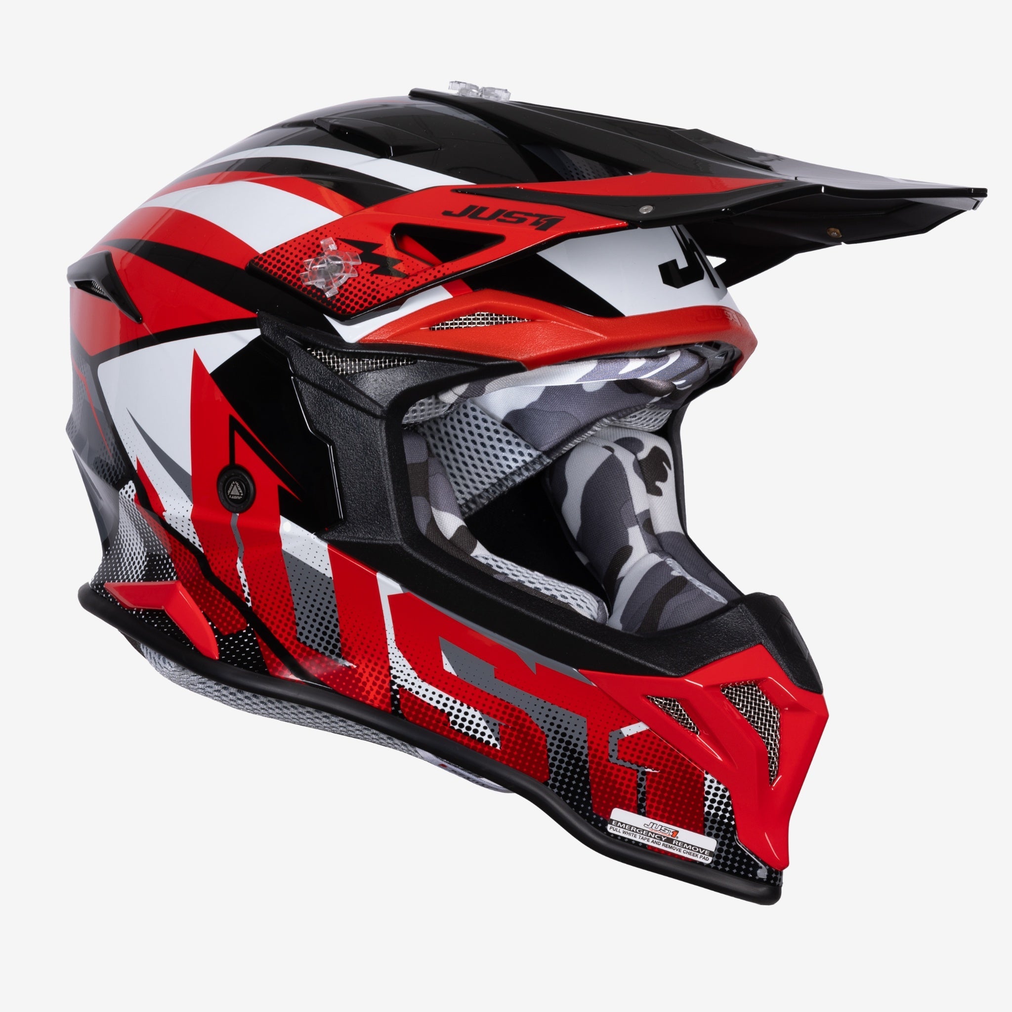 JUST1 J39 THRUSTER RED BLACK WHITE MX HELMET