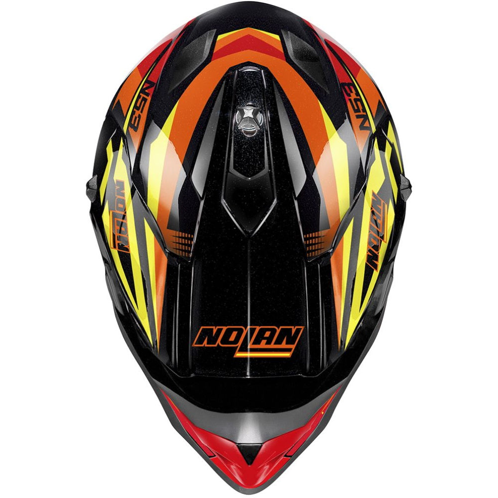 Nolan N53 Fender Off-Road Helmet - Black / Red / Orange / Yellow