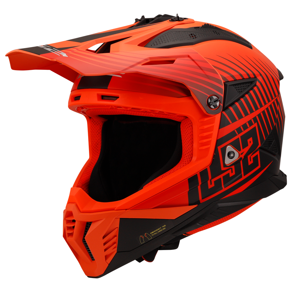LS2 MX708 Fast II Helmet - Duck Matt Orange / Red – CMS Motorcycles