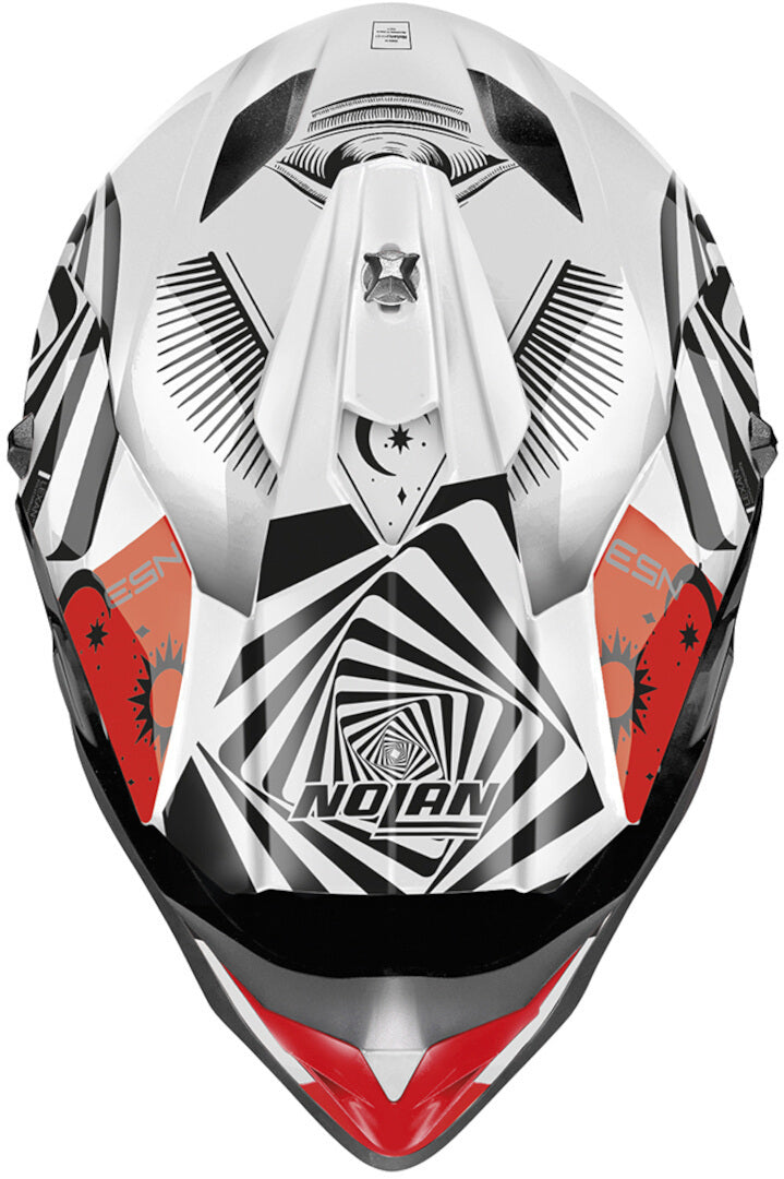 Nolan N53 MX Helmet Riddler - White / Red / Black