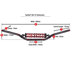 Renthal Vintage 666 Handlebars - Silver