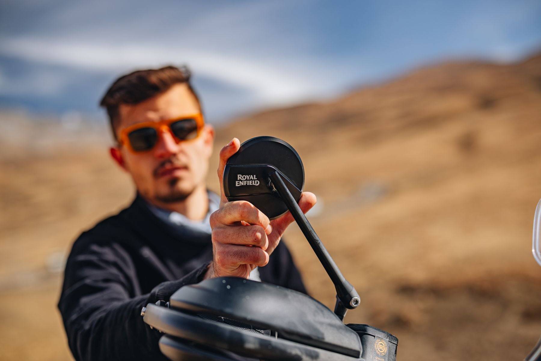 Royal Enfield Twin Touring Mirrors - Black