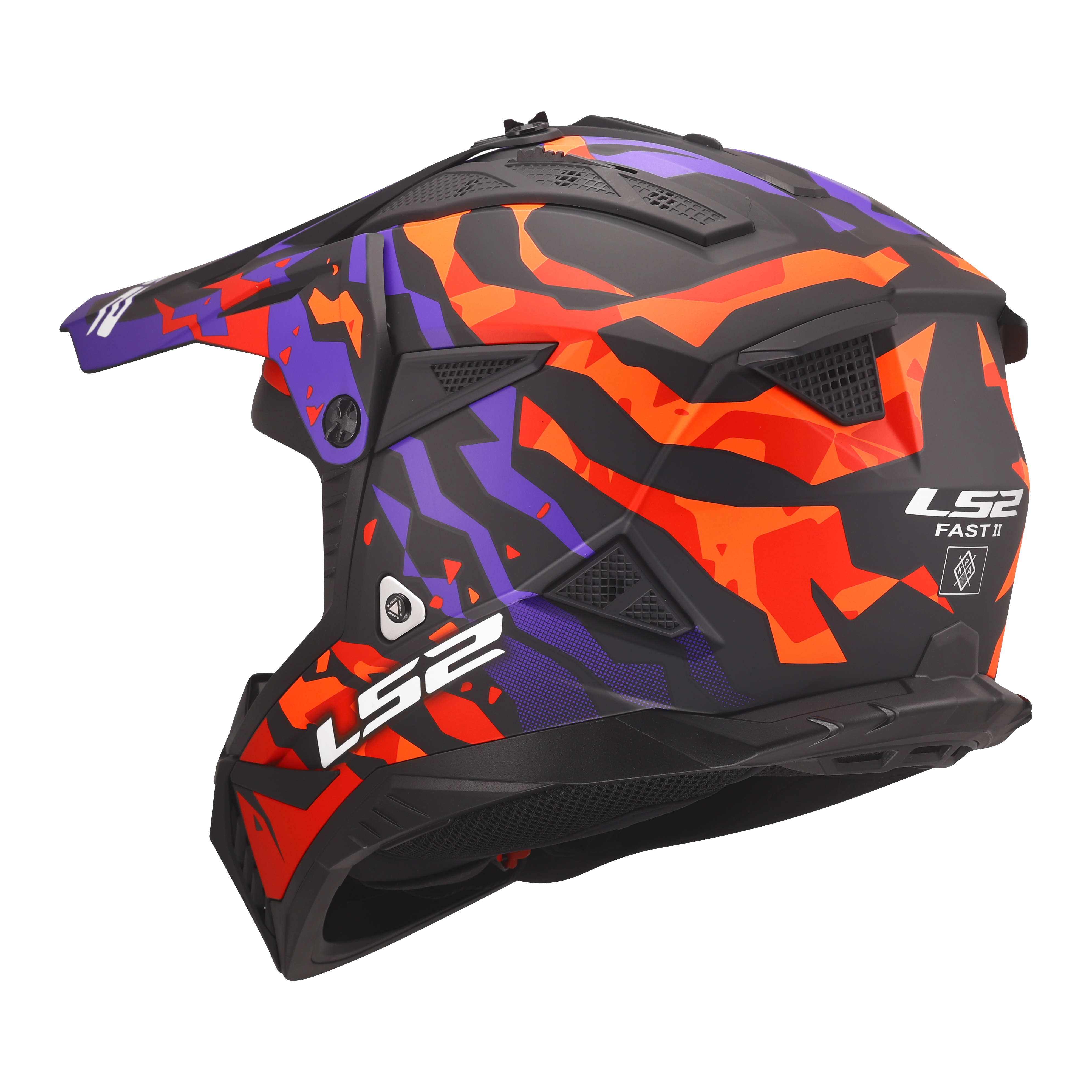 LS2 MX708 MATT PURPLE ORANGE GROTESK