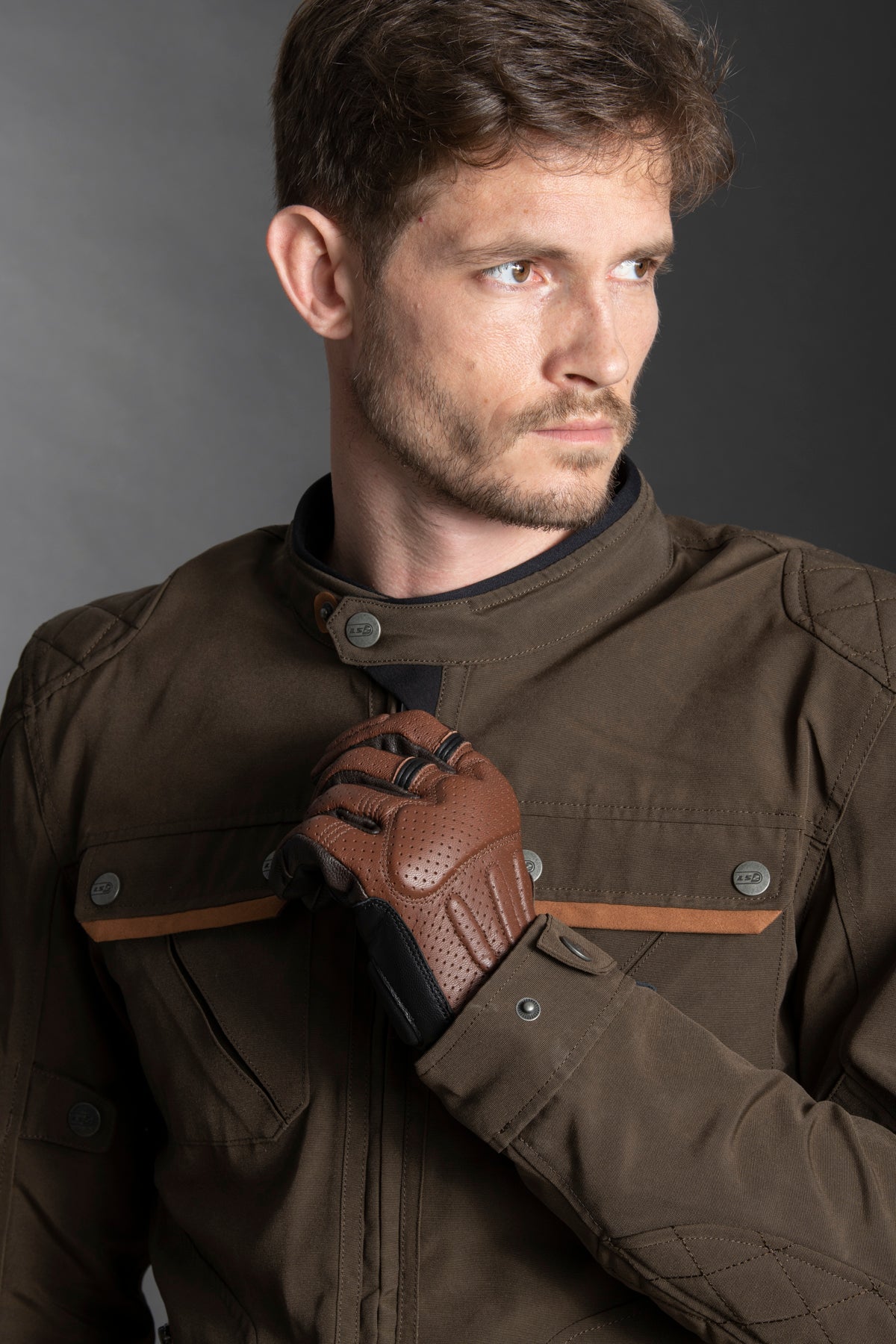 LS2 BULLET BROWN MENS JACKET