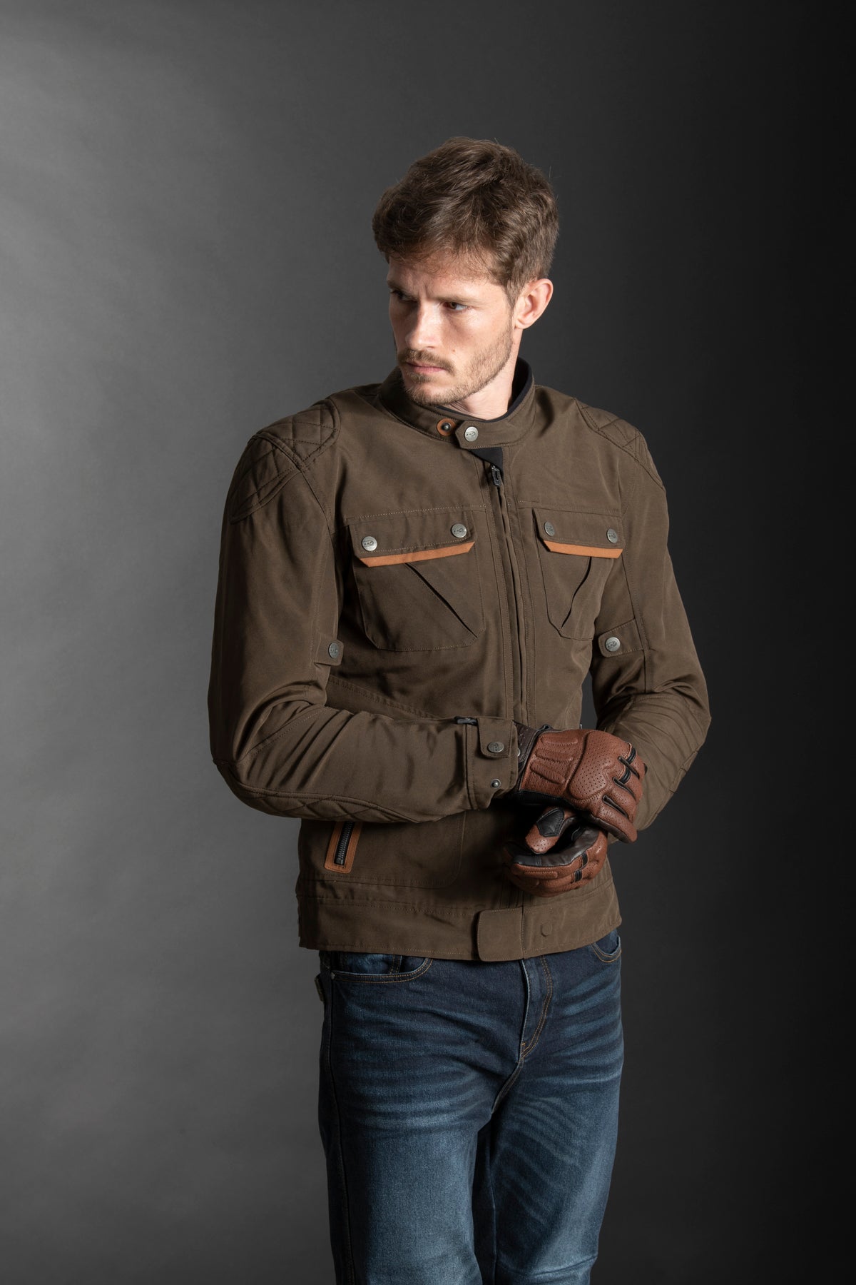 LS2 BULLET BROWN MENS JACKET