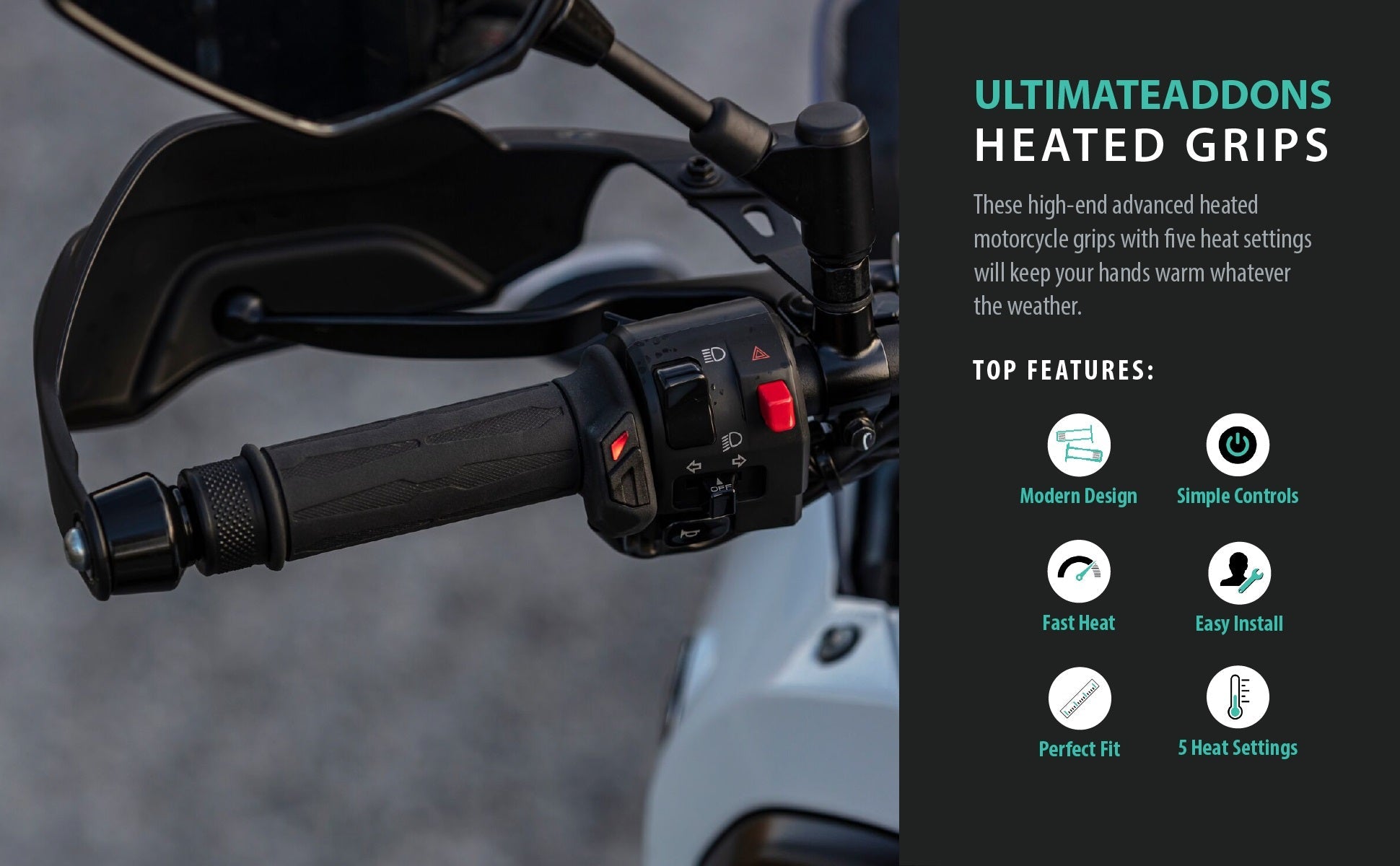 UltimateAddons Advanced Heated Grips With Integrated Control System