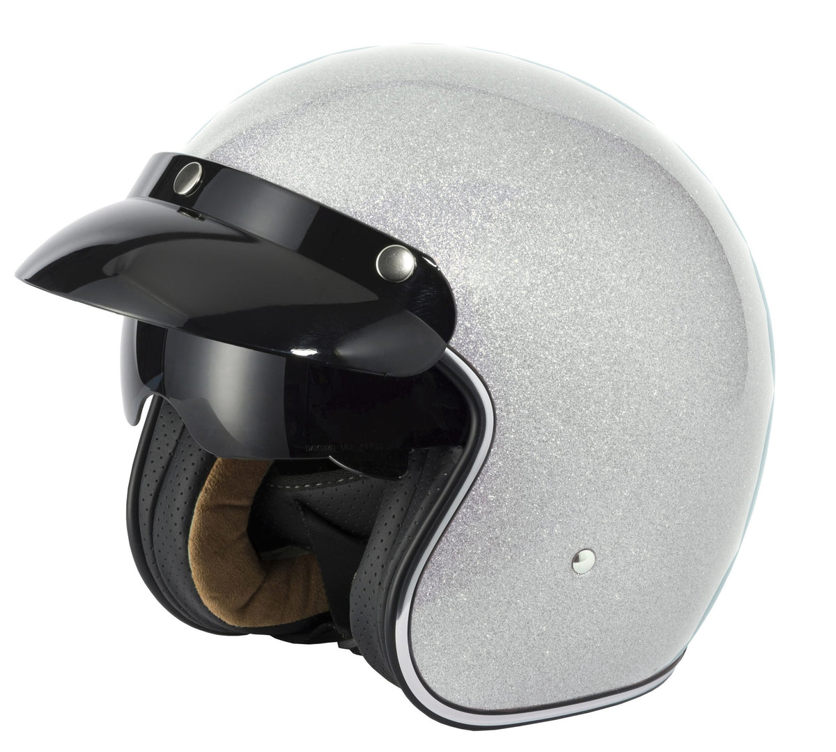Vcan V537 Silver Flake Open Face Motorcycle Helmet
