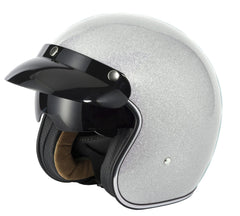 Vcan V537 Silver Flake Open Face Motorcycle Helmet