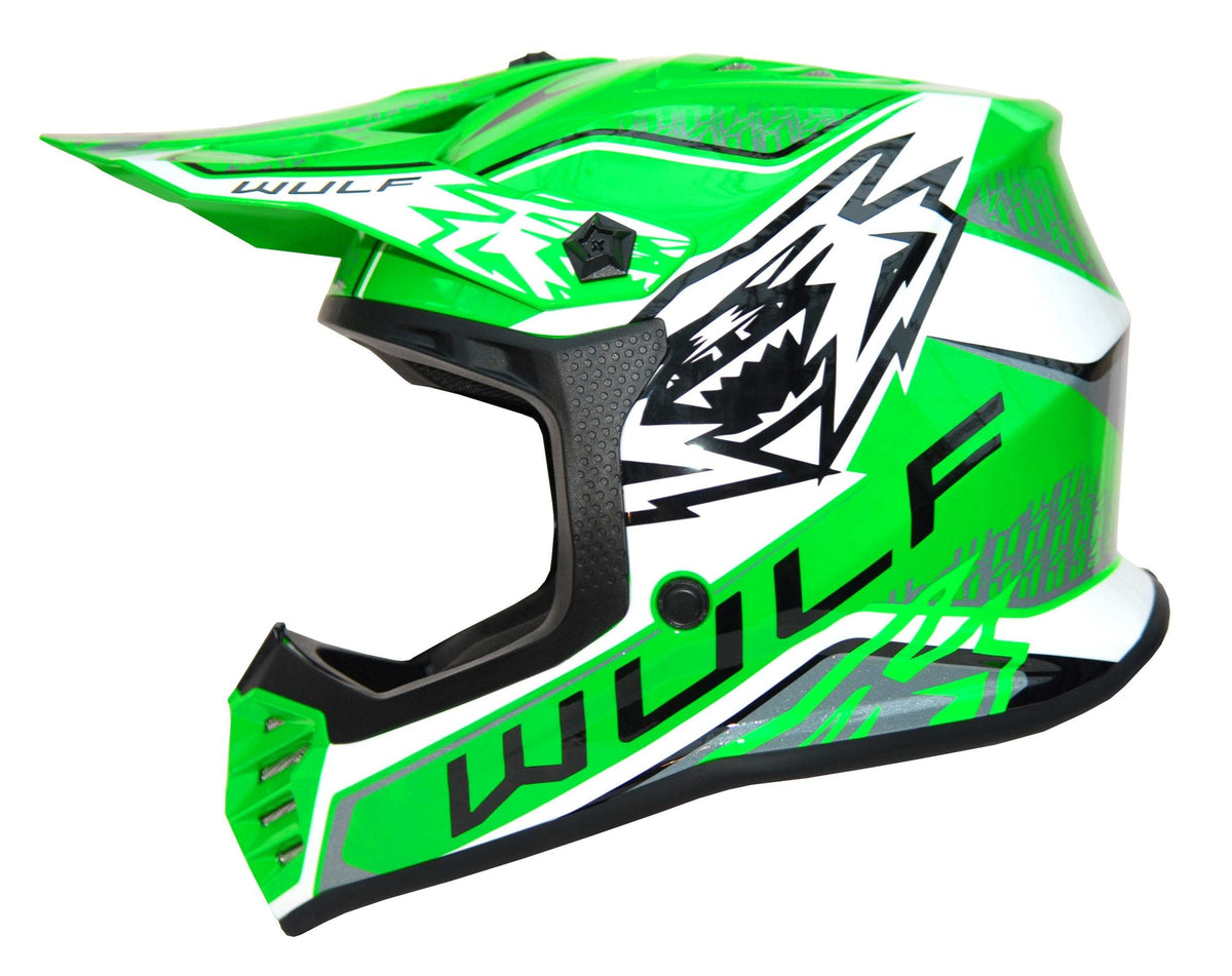 Wulfsport Air-X Kids MX Helmet - Green
